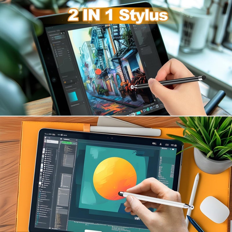 Acempire Stylus (7 Pcs), 2-in-1 Stylus Pen for Touch Screen, High Precision and Sensitivity, Suitable for iPad/iPhone/Samsung/Android Smartphone and Tablets, Compatible with All Touch Screen - Image 2